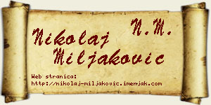 Nikolaj Miljaković vizit kartica